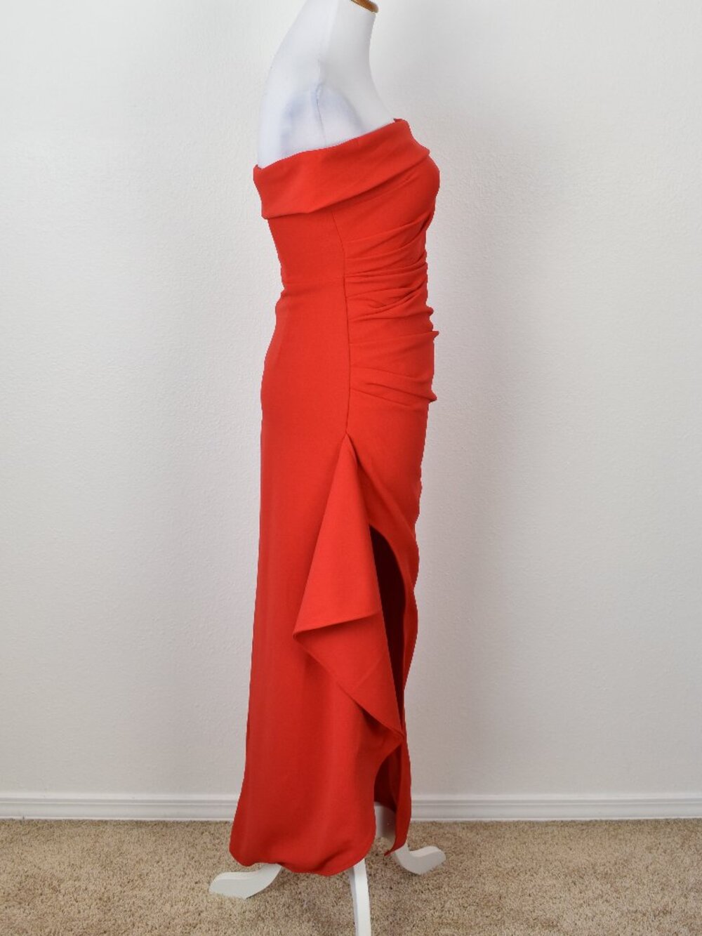 Saints & Secrets Cha Cha Off Shoulder Thigh Split Maxi Dress Red - S - Picture 7 of 10